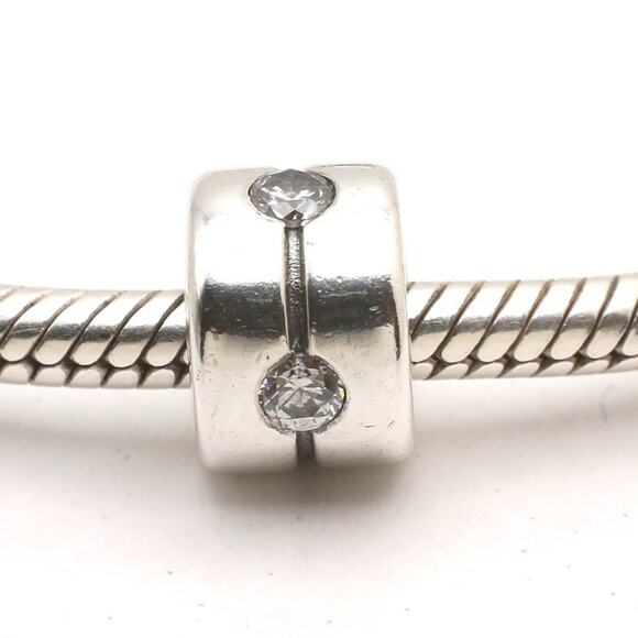 Pandora Jewelry - Authentic PANDORA Silver Band with Clear CZ Charm - 790172CZ